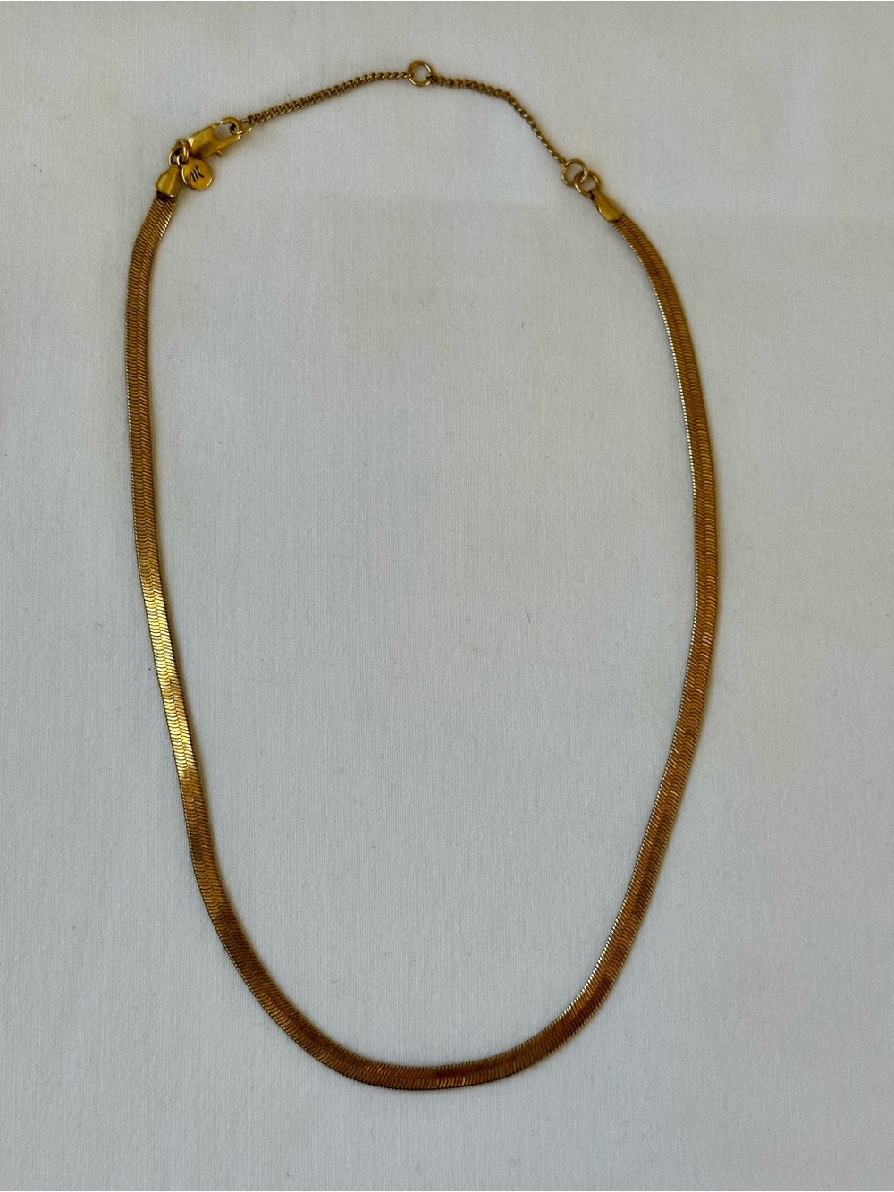 MADEWELL Gold Herringbone Chain Necklace Flat Snake Chain Layering Jewelry